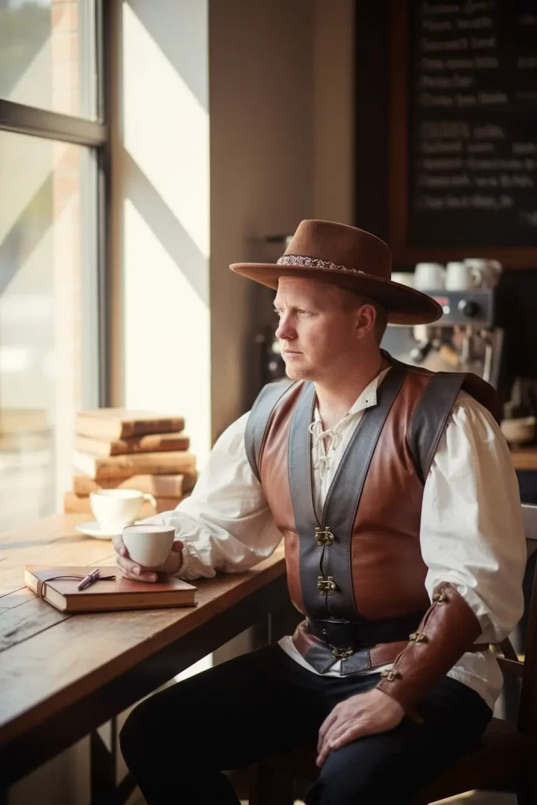 muted browns duo toned mens tunic