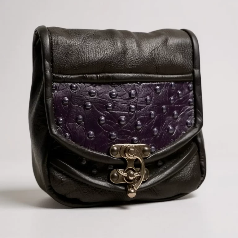 artisan leather purple ostrich purse
