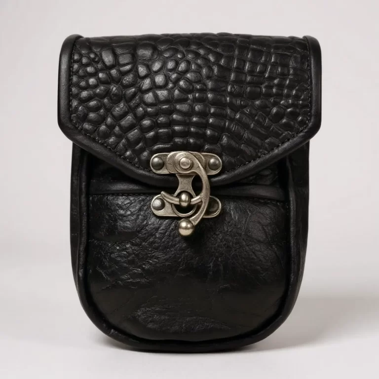 black medieval leather pouch