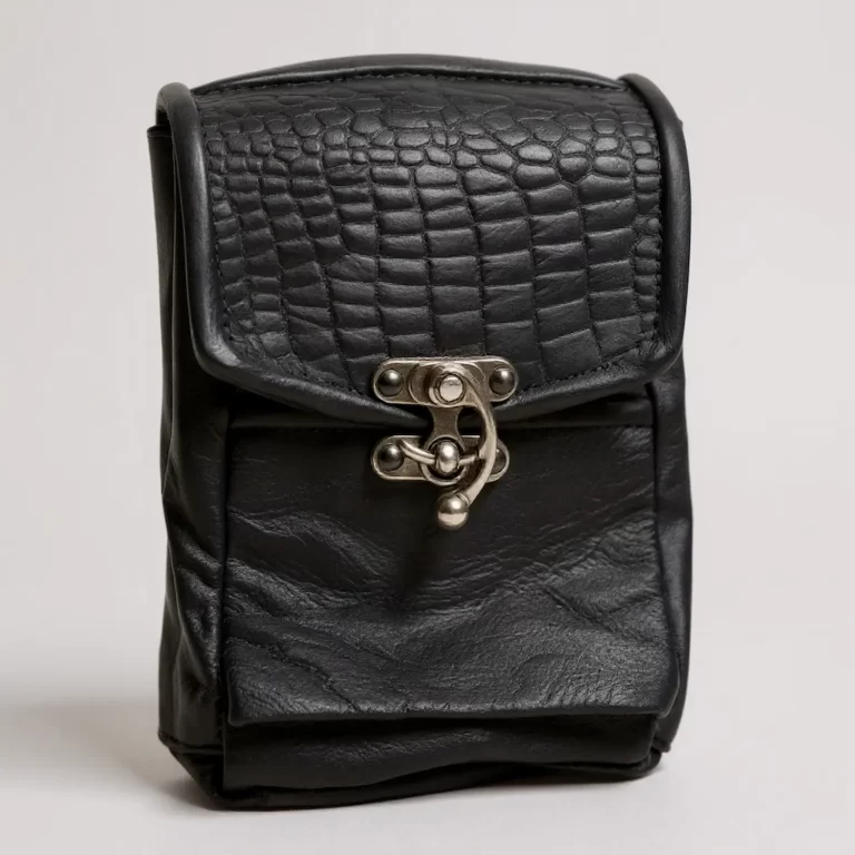 black medieval leather pouch i