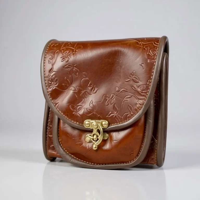 custom leather brown pouch i