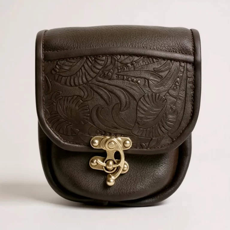 custom leather brown pouch iii