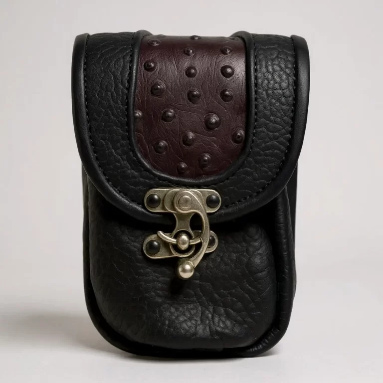 custom leather purple pouch