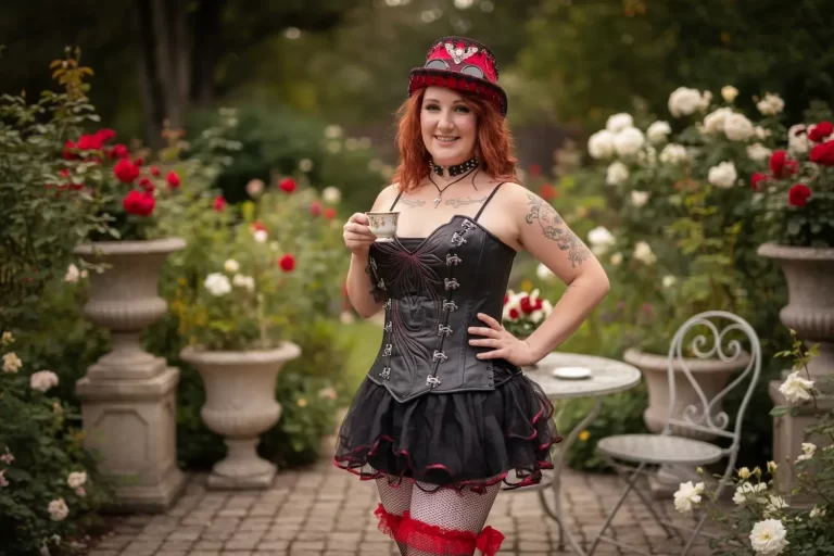 handcrafted genuine leather bodice red quilted stitching silver clasps renaissance attire