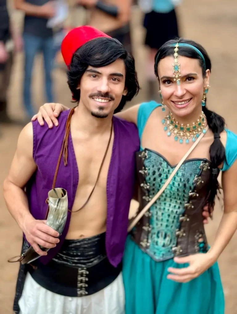 handmade leather sweetheart black corset bodice ocean blue croc silver clasps renaissance festival design princess jasmine aladin disney couple