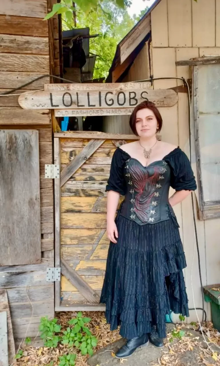 handmade leather sweetheart black corset bodice red stitch quilted silver clasps renaissance festival design lolligobs