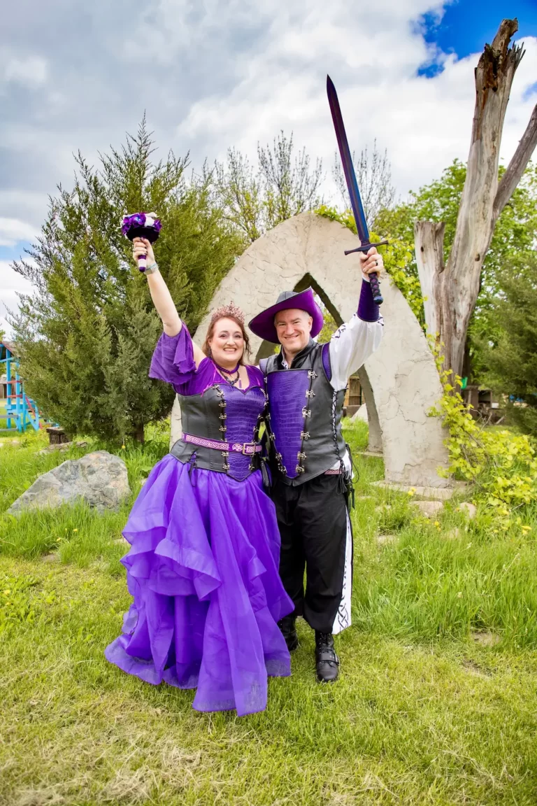 handmade leather sweetheart purple corset bodice croc silver clasps renaissance festival design couple wedding marriage v