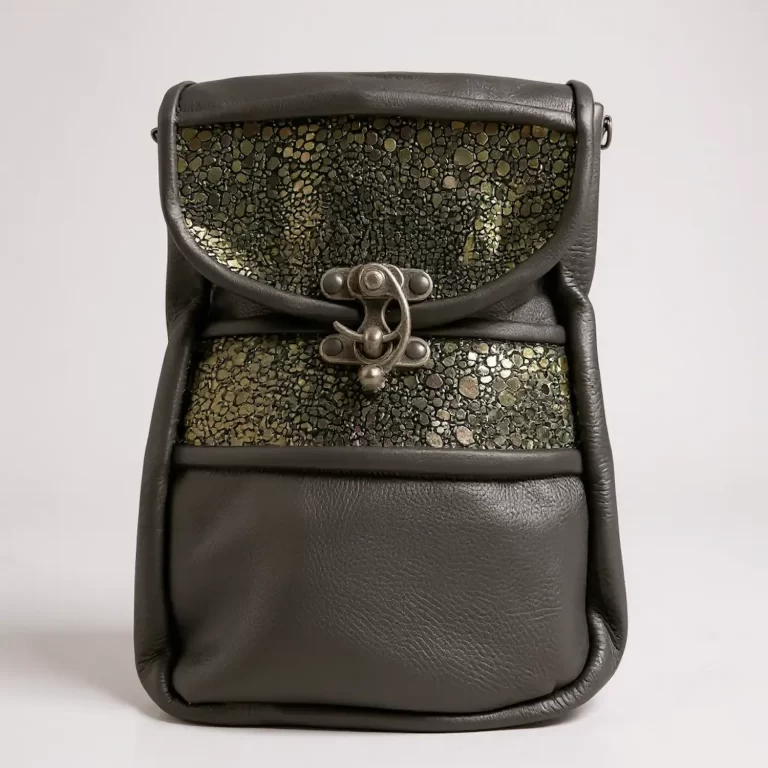 handmade genuine leather fantasy irredescent pouch