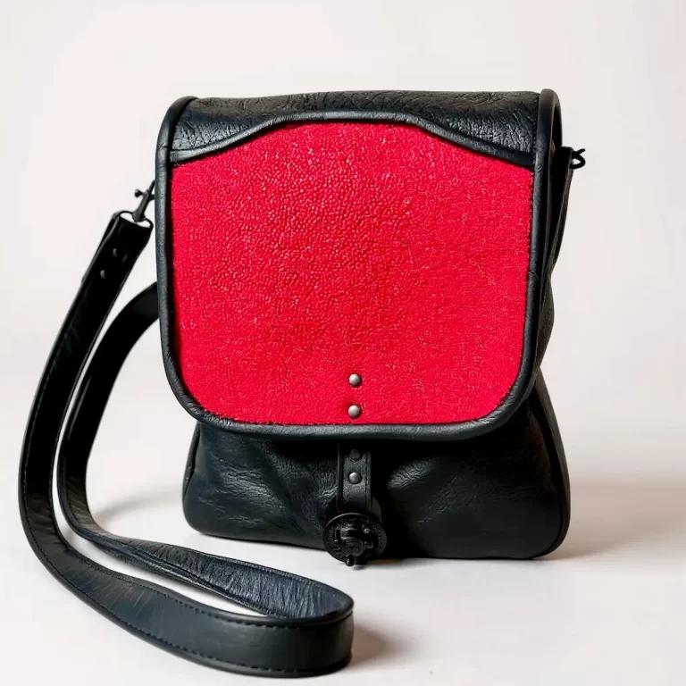 red medieval leather pouch