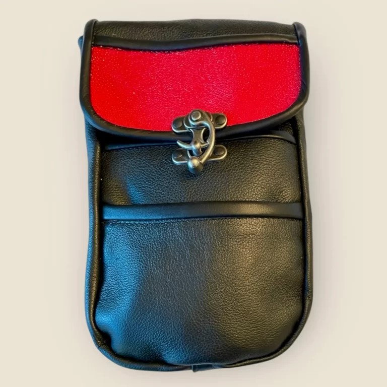 red renaissance fair leather pouch