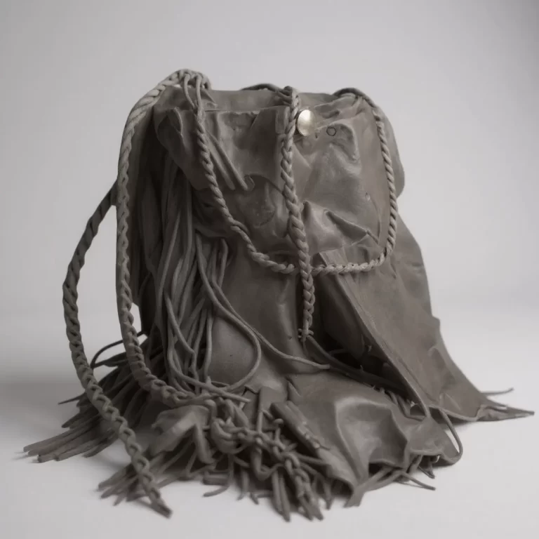 rugged leather fringe pouch copy