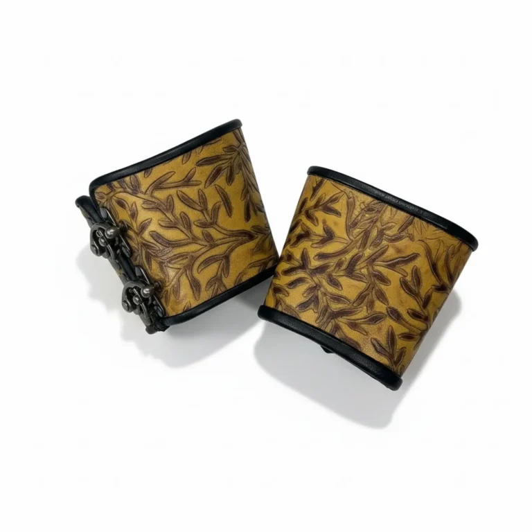 2 clasp mustard twig bracers