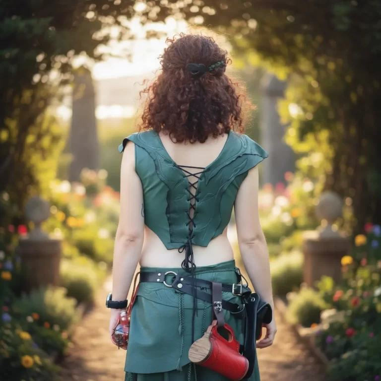 deerskin vest and wrap skirt back
