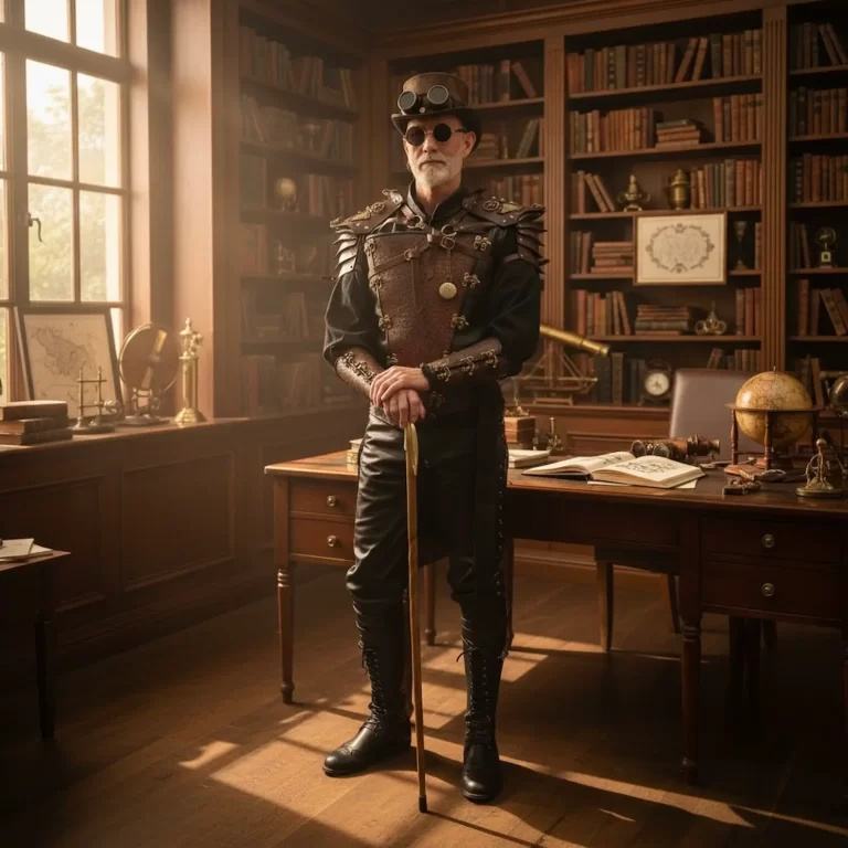 steampunk scientist front