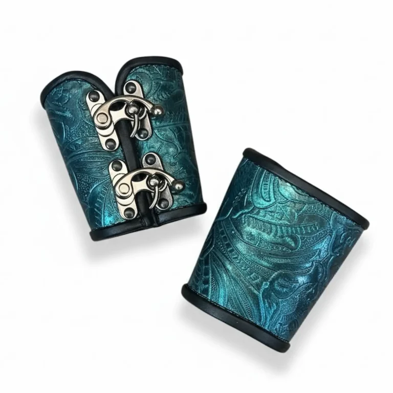 2 clasp metallic jade bracers