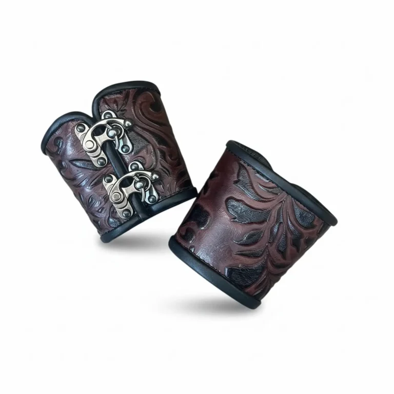 2 clasp plum floral bracers