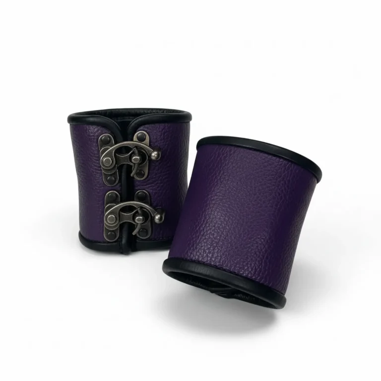 2 clasp purple bracers