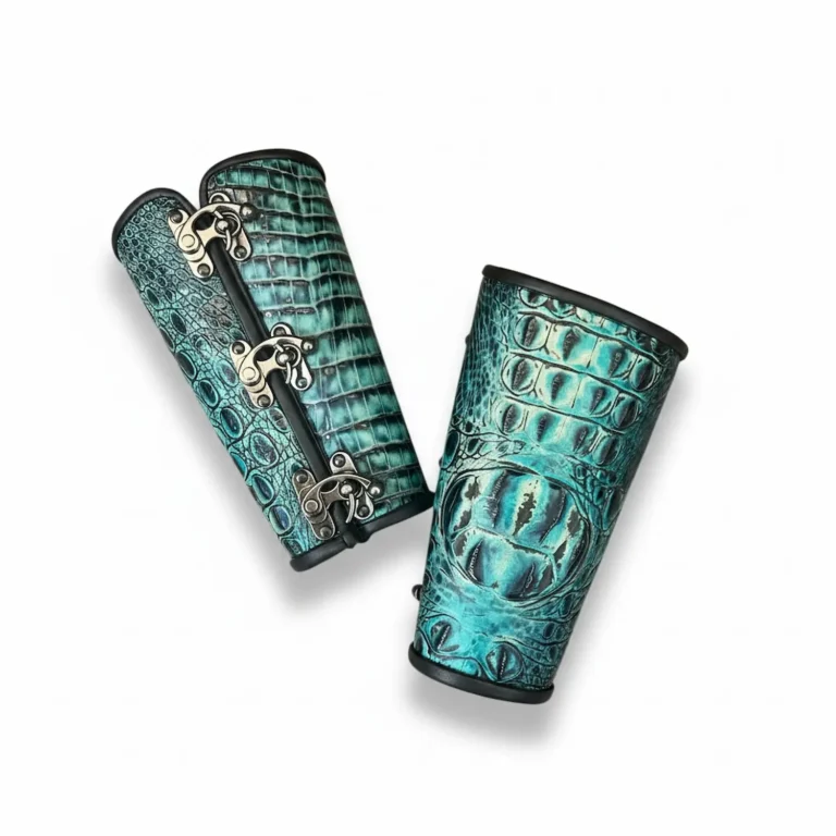 3 clasp ocean croc bracers