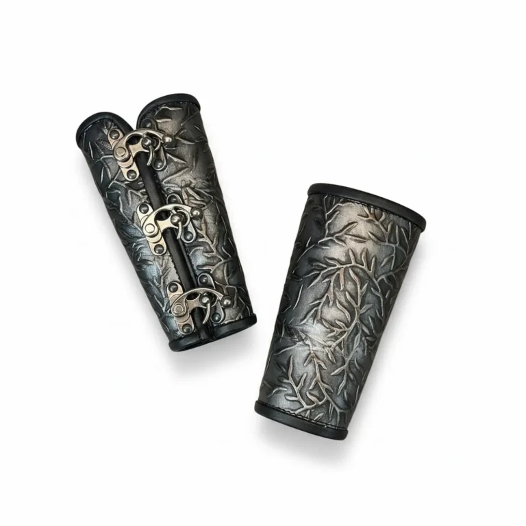 3 clasp pewter twig bracers